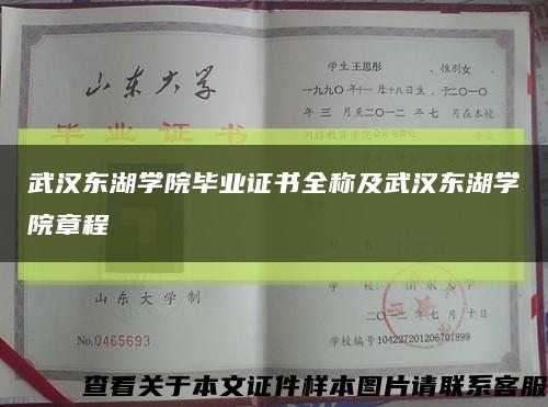 武汉东湖学院毕业证书全称及武汉东湖学院章程缩略图