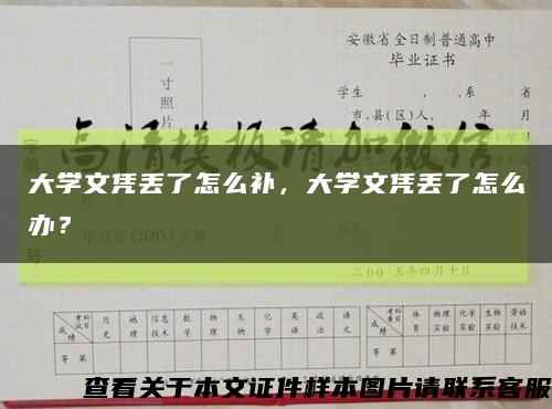 大学文凭丢了怎么补，大学文凭丢了怎么办？缩略图