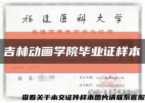 吉林动画学院毕业证样本缩略图