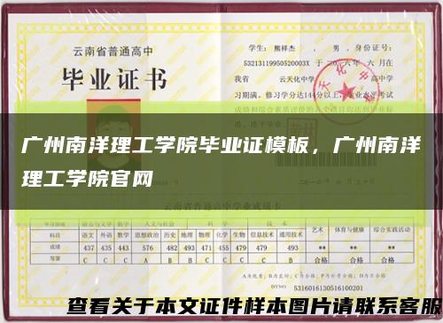 广州南洋理工学院毕业证模板，广州南洋理工学院官网缩略图