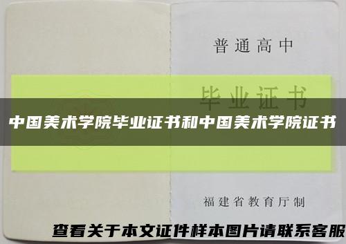 中国美术学院毕业证书和中国美术学院证书缩略图
