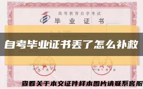 自考毕业证书丢了怎么补救缩略图