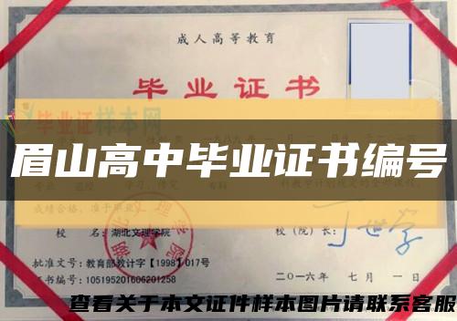 眉山高中毕业证书编号缩略图