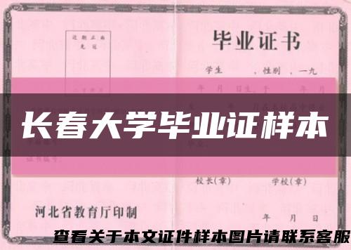 长春大学毕业证样本缩略图