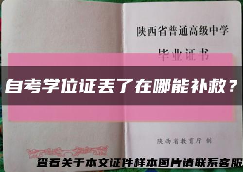自考学位证丢了在哪能补救？缩略图