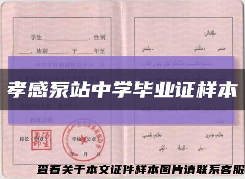 孝感泵站中学毕业证样本缩略图