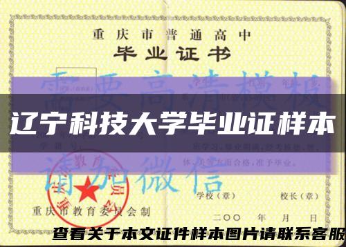 辽宁科技大学毕业证样本缩略图