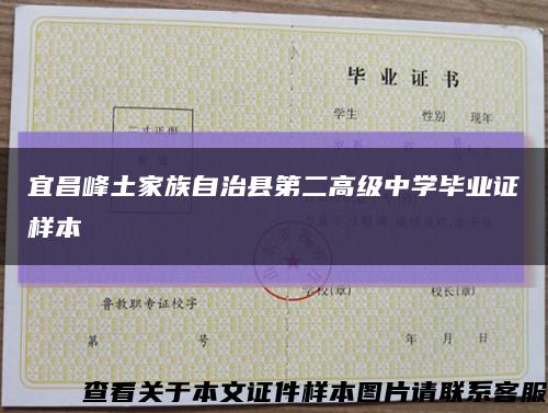 宜昌峰土家族自治县第二高级中学毕业证样本缩略图