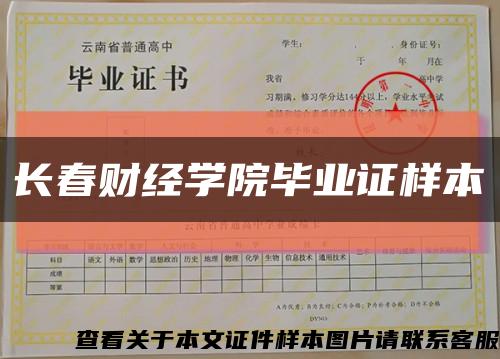 长春财经学院毕业证样本缩略图