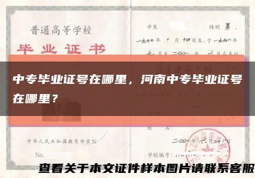 中专毕业证号在哪里，河南中专毕业证号在哪里？缩略图