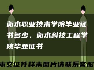 衡水职业技术学院毕业证书多少，衡水科技工程学院毕业证书缩略图