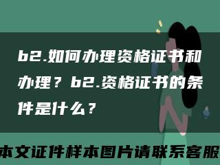 b2.如何办理资格证书和办理？b2.资格证书的条件是什么？缩略图
