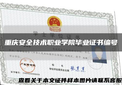 重庆安全技术职业学院毕业证书编号缩略图