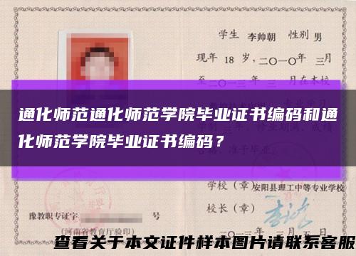 通化师范通化师范学院毕业证书编码和通化师范学院毕业证书编码？缩略图