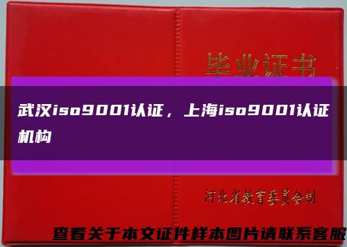 武汉iso9001认证，上海iso9001认证机构缩略图