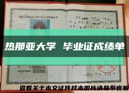 热那亚大学 毕业证成绩单缩略图