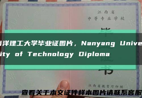 南洋理工大学毕业证图片，Nanyang University of Technology Diploma缩略图