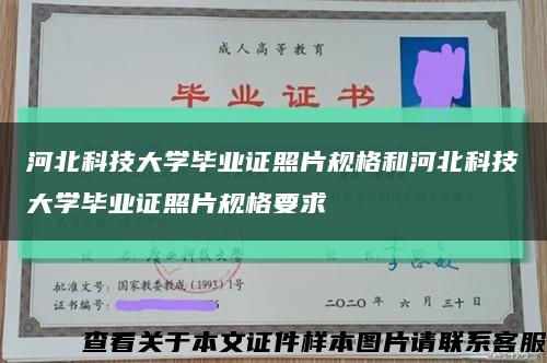 河北科技大学毕业证照片规格和河北科技大学毕业证照片规格要求缩略图