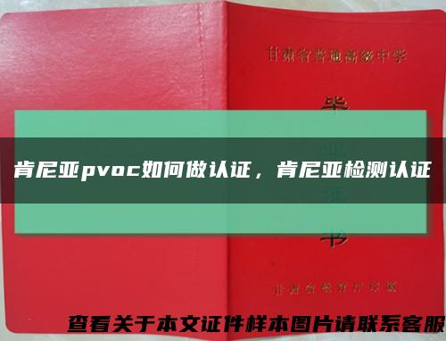 肯尼亚pvoc如何做认证，肯尼亚检测认证缩略图
