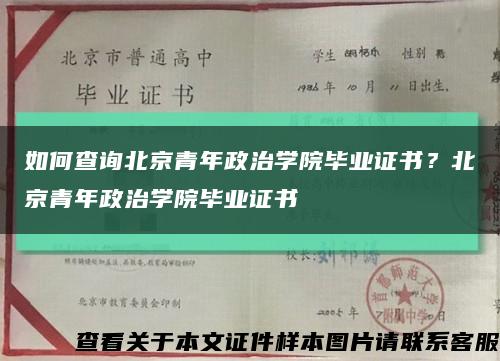 如何查询北京青年政治学院毕业证书？北京青年政治学院毕业证书缩略图