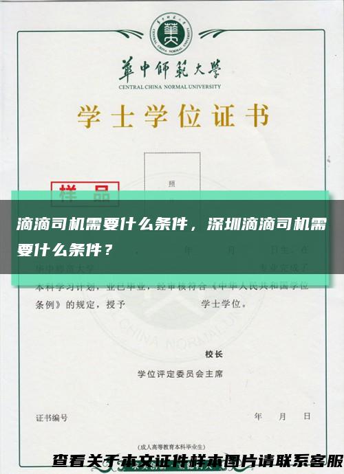 滴滴司机需要什么条件，深圳滴滴司机需要什么条件？缩略图