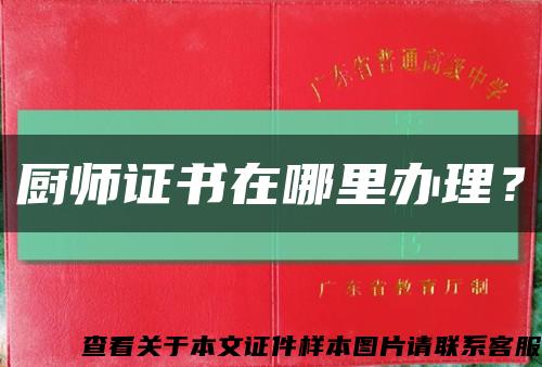 厨师证书在哪里办理？缩略图
