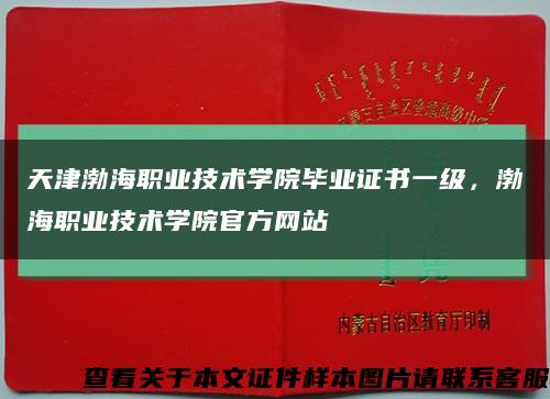 天津渤海职业技术学院毕业证书一级，渤海职业技术学院官方网站缩略图