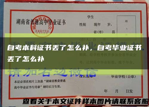 自考本科证书丢了怎么补，自考毕业证书丢了怎么补缩略图