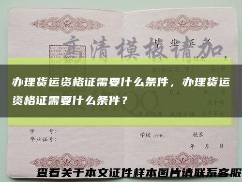 办理货运资格证需要什么条件，办理货运资格证需要什么条件？缩略图