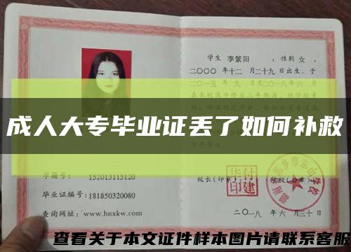 成人大专毕业证丢了如何补救缩略图