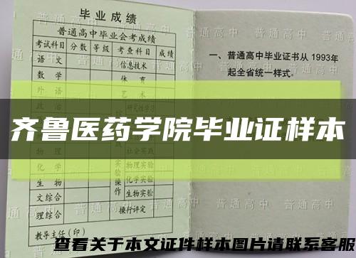 齐鲁医药学院毕业证样本缩略图