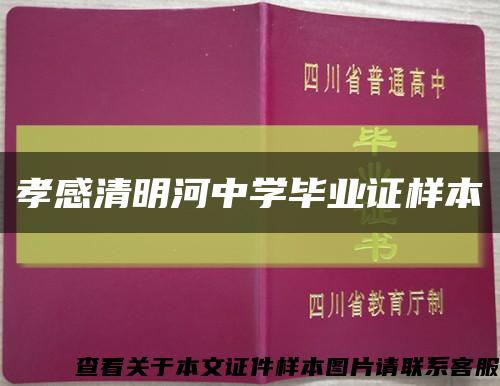 孝感清明河中学毕业证样本缩略图