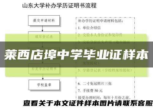 莱西店埠中学毕业证样本缩略图