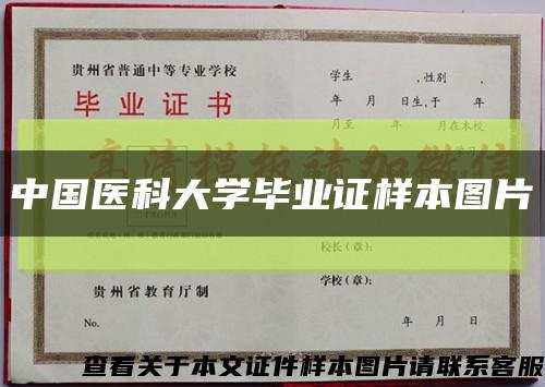 中国医科大学毕业证样本图片缩略图