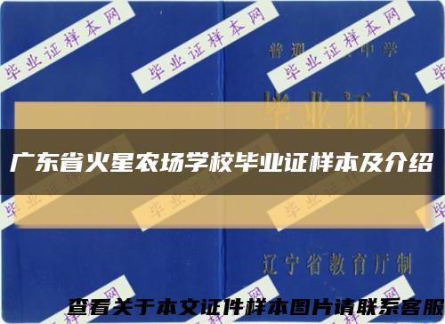 广东省火星农场学校毕业证样本及介绍缩略图