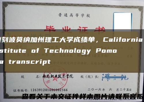 复刻波莫纳加州理工大学成绩单，California Institute of Technology Pomona transcript缩略图
