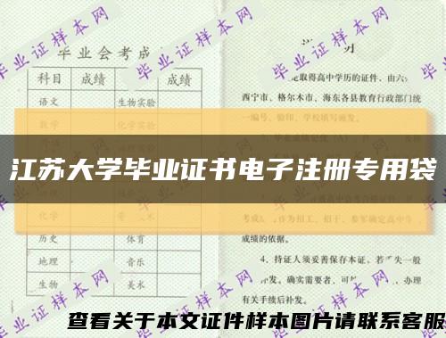 江苏大学毕业证书电子注册专用袋缩略图