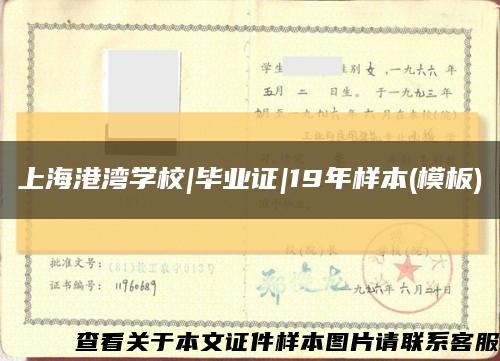 上海港湾学校|毕业证|19年样本(模板)缩略图