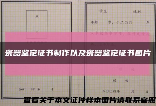 瓷器鉴定证书制作以及瓷器鉴定证书图片缩略图