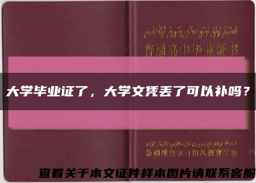 大学毕业证了，大学文凭丢了可以补吗？缩略图