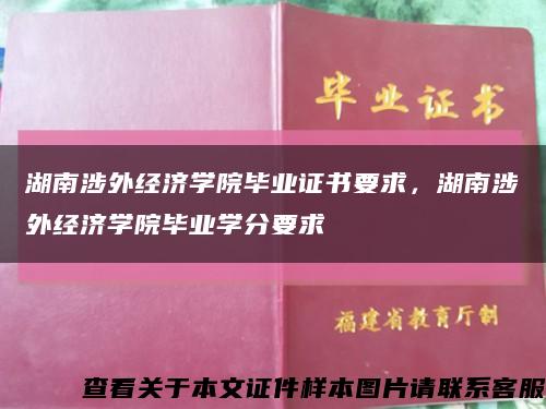 湖南涉外经济学院毕业证书要求，湖南涉外经济学院毕业学分要求缩略图