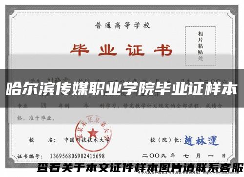 哈尔滨传媒职业学院毕业证样本缩略图