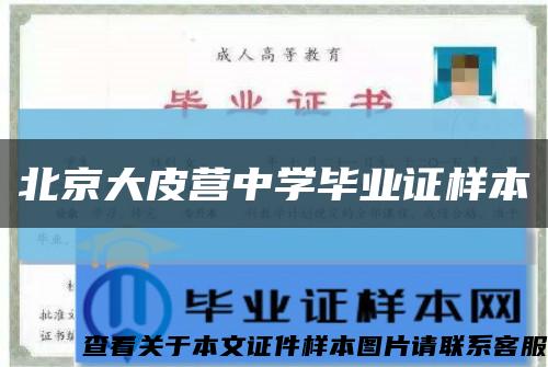 北京大皮营中学毕业证样本缩略图