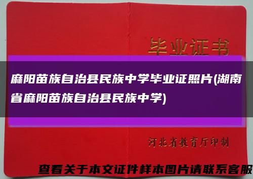 麻阳苗族自治县民族中学毕业证照片(湖南省麻阳苗族自治县民族中学)缩略图