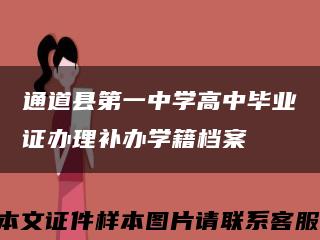 通道县第一中学高中毕业证办理补办学籍档案缩略图