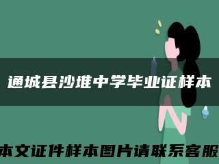 通城县沙堆中学毕业证样本缩略图