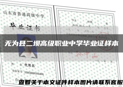 无为县二坝高级职业中学毕业证样本缩略图