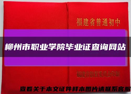 柳州市职业学院毕业证查询网站缩略图
