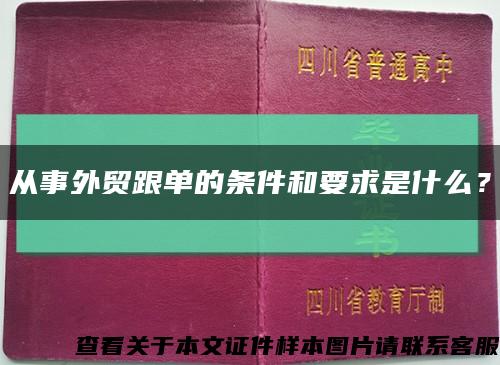 从事外贸跟单的条件和要求是什么？缩略图
