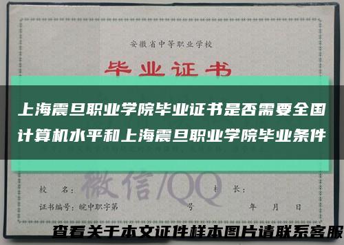 上海震旦职业学院毕业证书是否需要全国计算机水平和上海震旦职业学院毕业条件缩略图